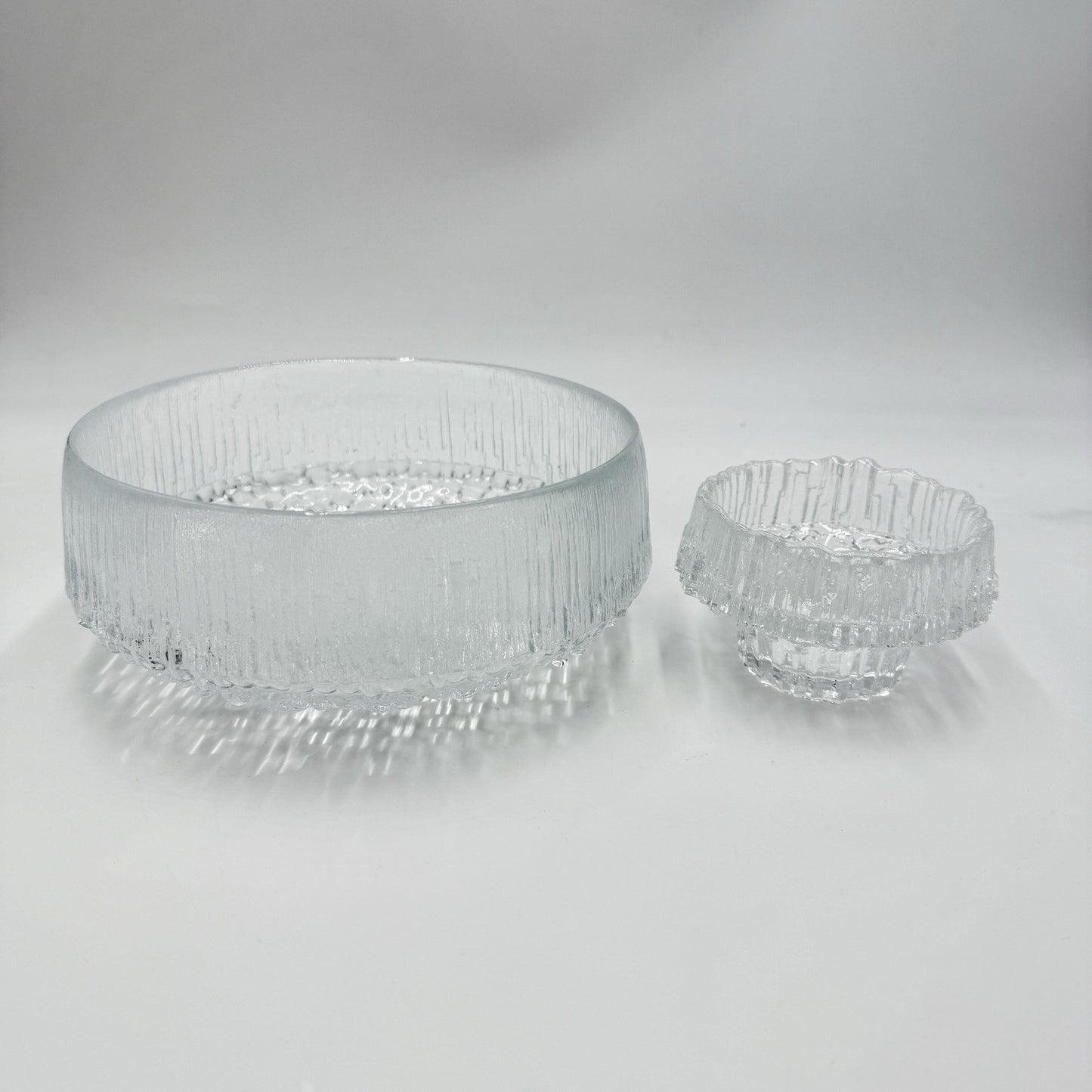 Iittala Ultima Thule Footed Glass Serving Bowl Tapio Wirkkala Finland /Tea Light