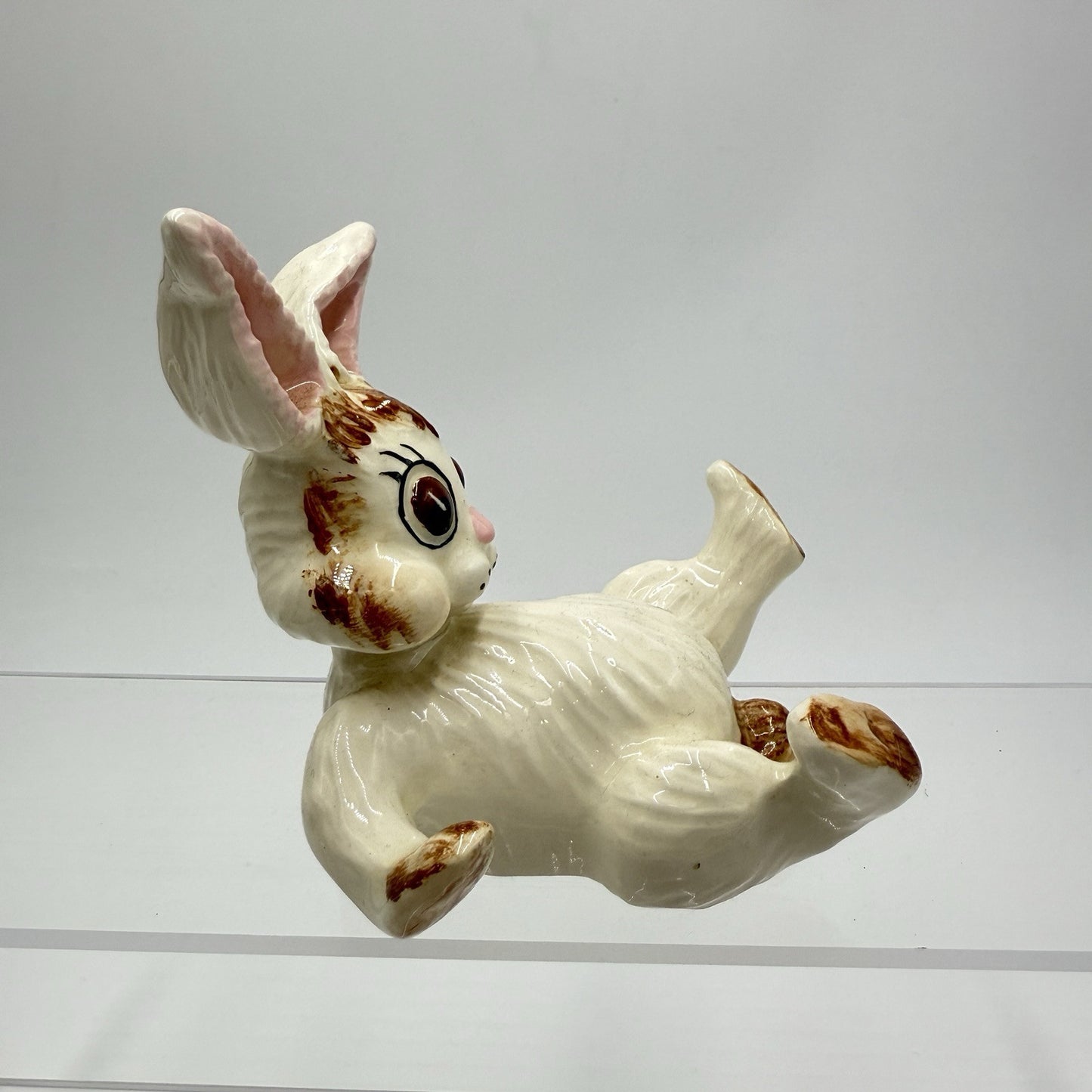 Rare VTG Arnels Mold # 84 Ceramic White & Pink Easter Rabbit Figurine Painted