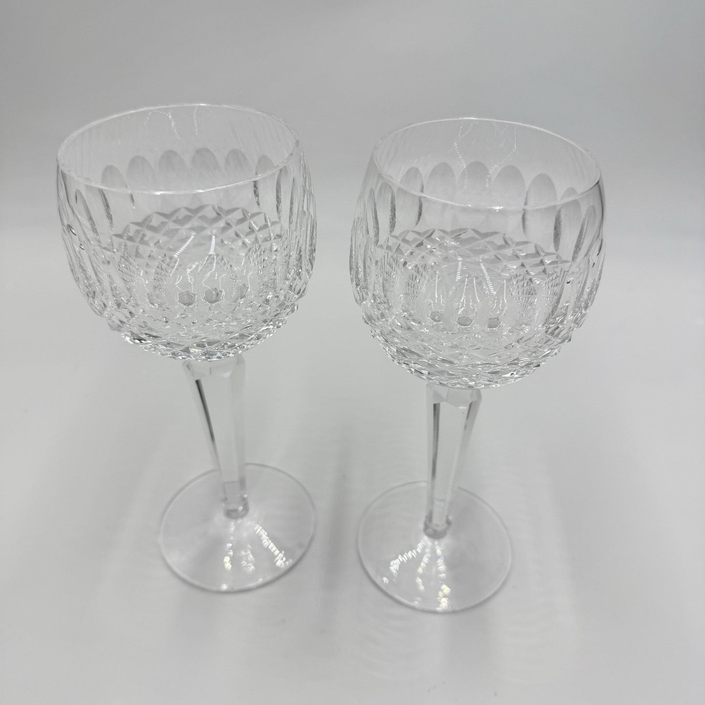 Waterford Crystal  7-5/8" COLLEEN OVERSIZED BALLOON WINE HOCK GOBLETS 14OZ PAIR