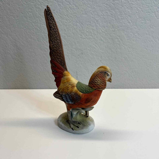 Lefton Bird Figurine Pheasant Hand Painted 8 inch Vintage Home Decor Colorful