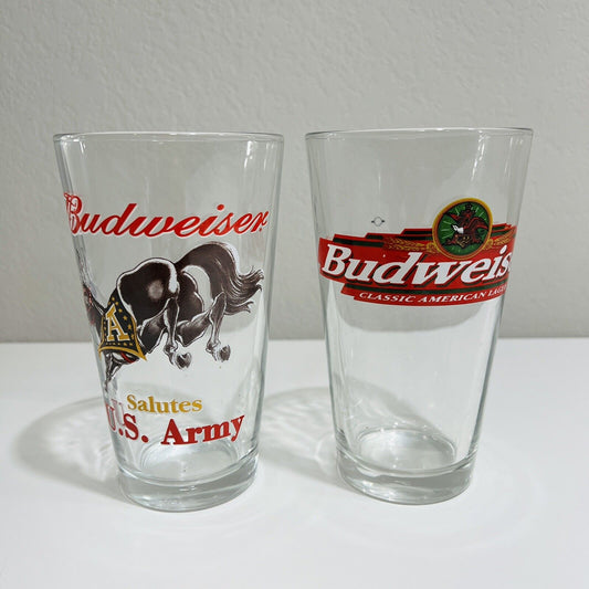 Budweiser Beer Glasses US Army Cup and Classic American Glass Drinkware