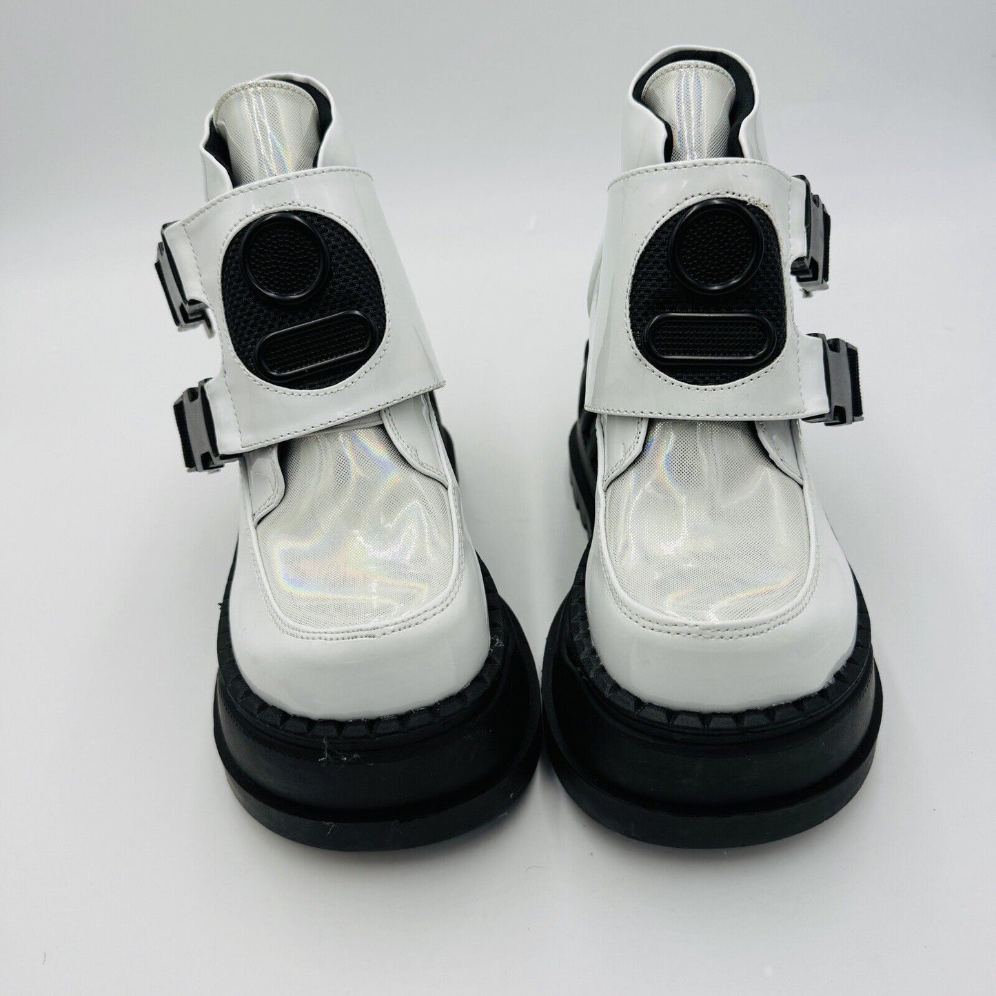 Stomp 15 White Patent Platform Ankle Boot Demonia Women Size 6