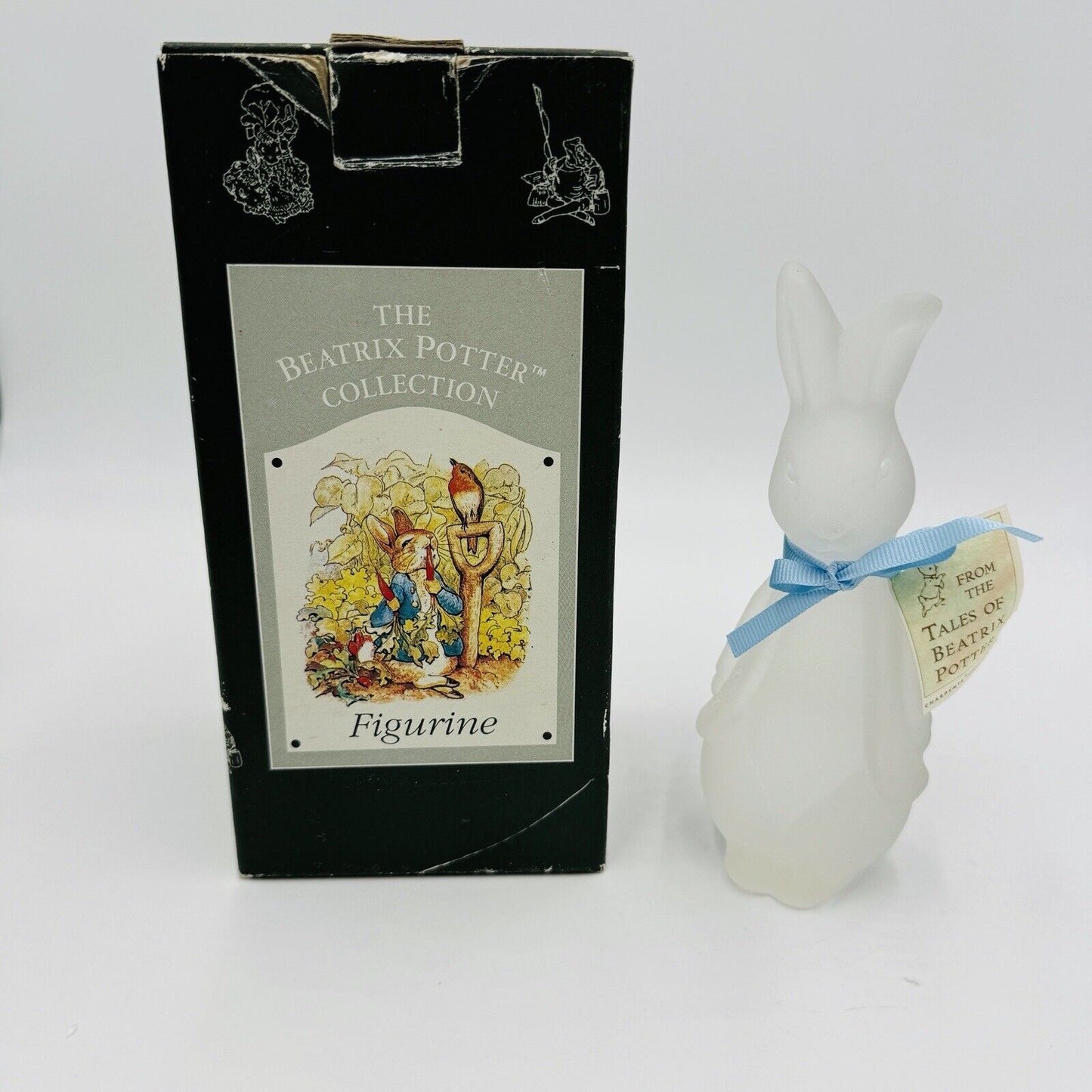 Rare Charpente Frosted Glass Figurine Beatrix Potter Peter Rabbit Vintage